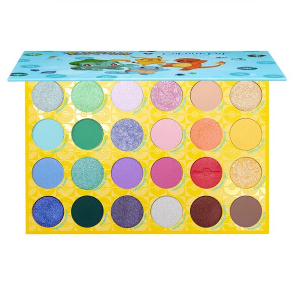 Pokemon ColourPop Pallet Town Eyeshadow Palette 24 Rainbow Matte Glitter Makeup - Picture 1 of 1